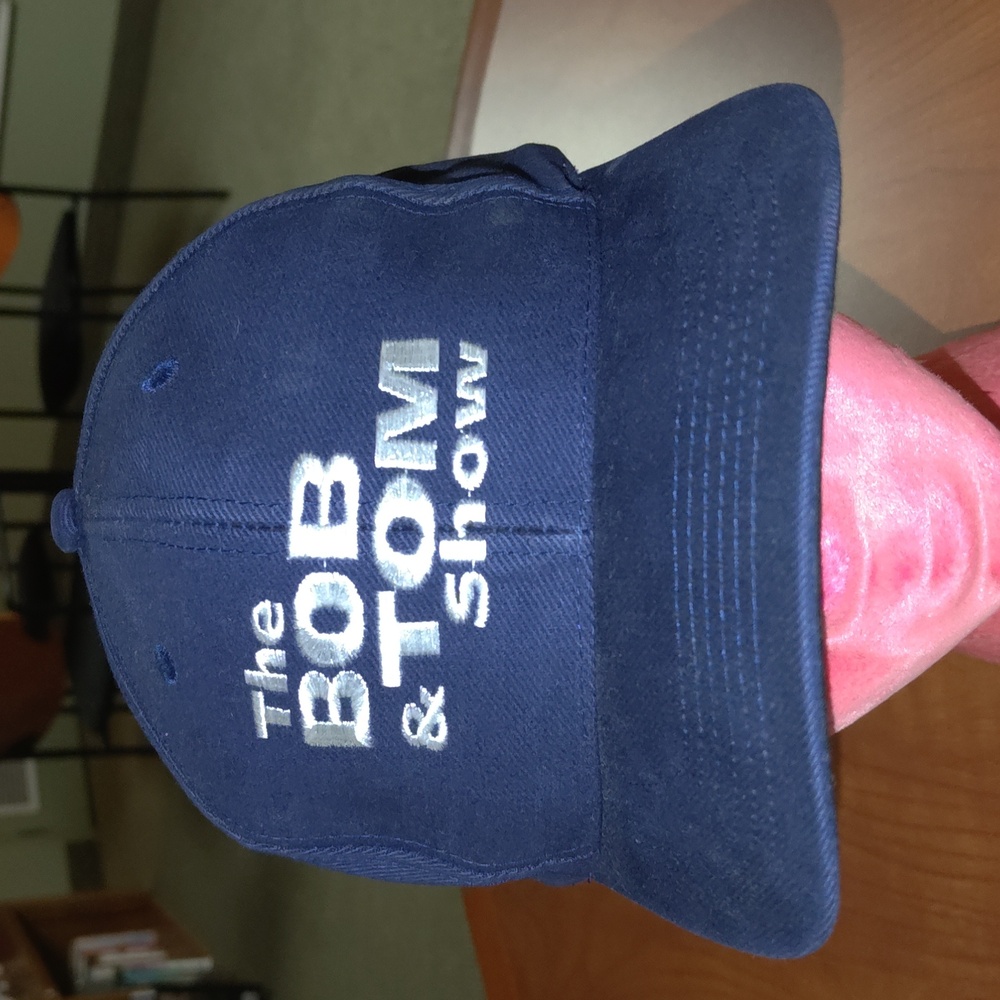 Vtg The Bob & Tom Show Embroidered Letters Strapback Cap Hat Made in USA
